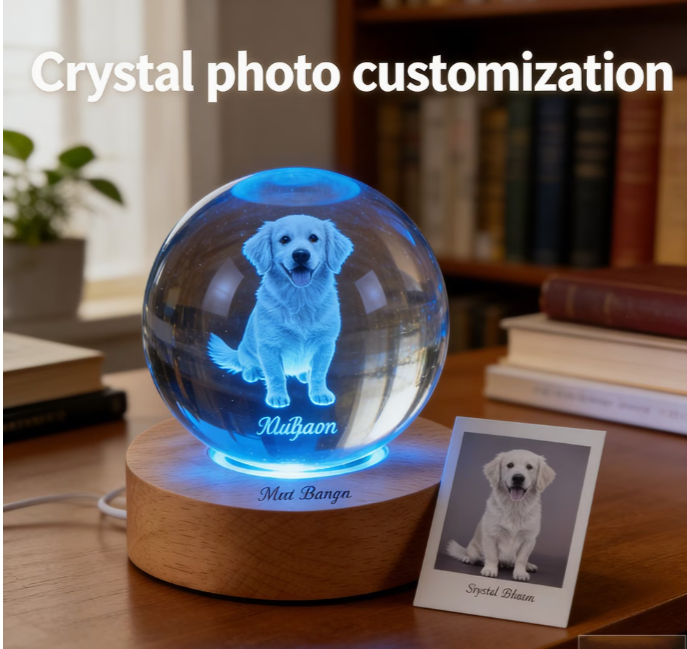 Lámpara Memorial 3D Personalizada para Mascotas